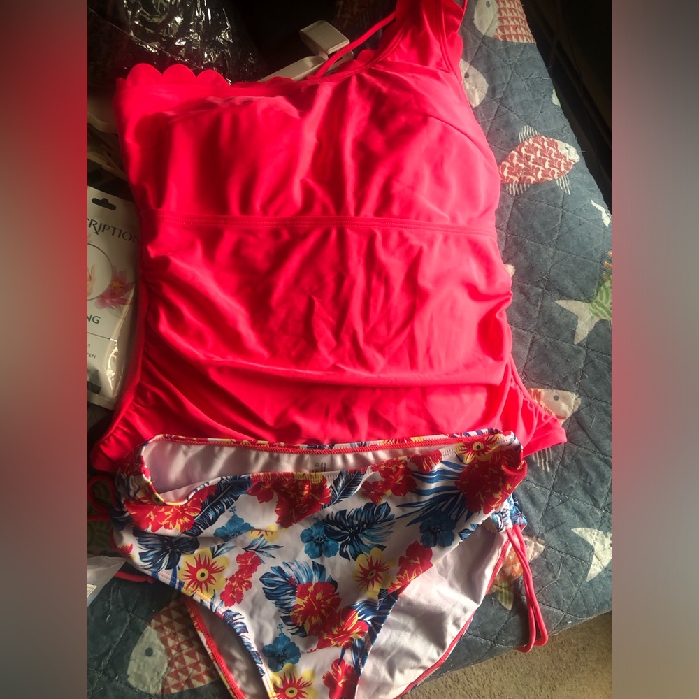 SHEIN Pink Floral Swimsuit
